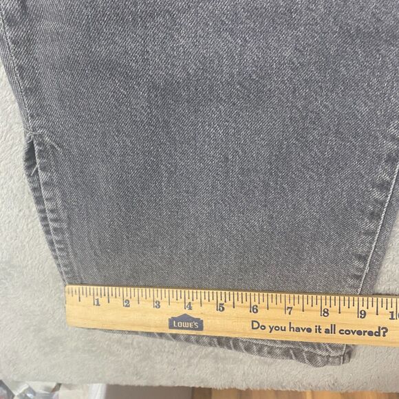 Boohoo Man Jeans Mens 30x32 Gray Button Fly Relaxed Baggie Split Hem Y2K Grunge - Picture 8 of 12